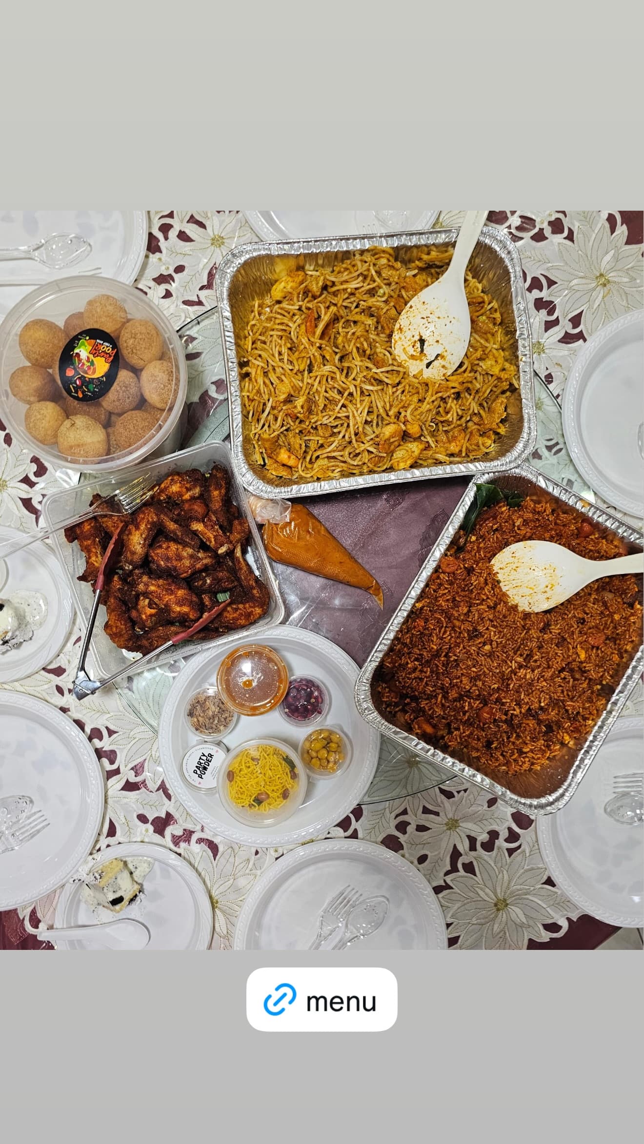 Guest's plate mid-meal — sharing the love.