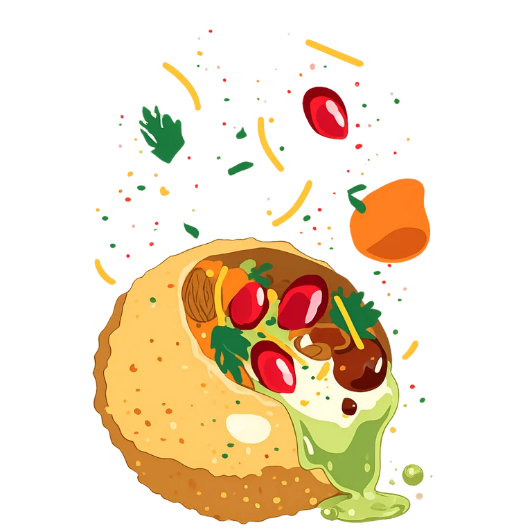 Party Poori — pani poori, cracked open and loaded